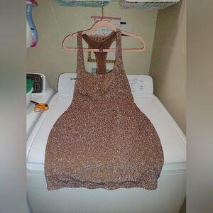 Skims metallic glittery brown swimsuit cover up
